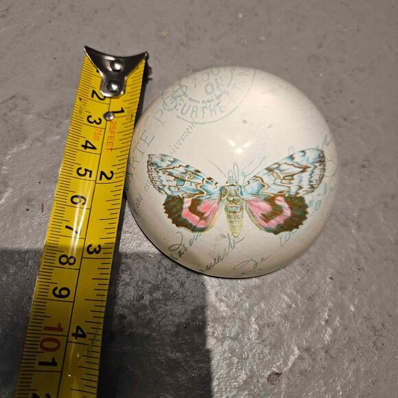 Butterfly Rounded Glass Paper Weight 3" - Picture 3 of 5